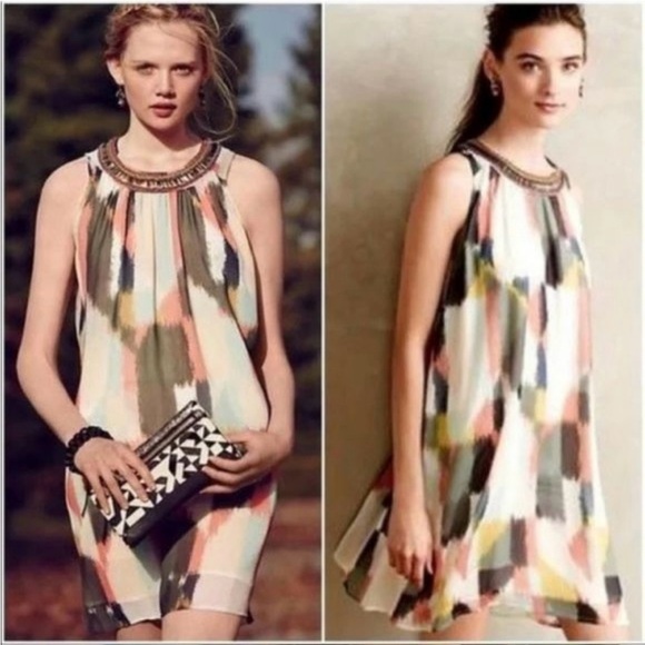 Anthropologie Dresses & Skirts - Anthropologie Jeweled Brushstrokes Shift Dress by HD in Paris in Size 4